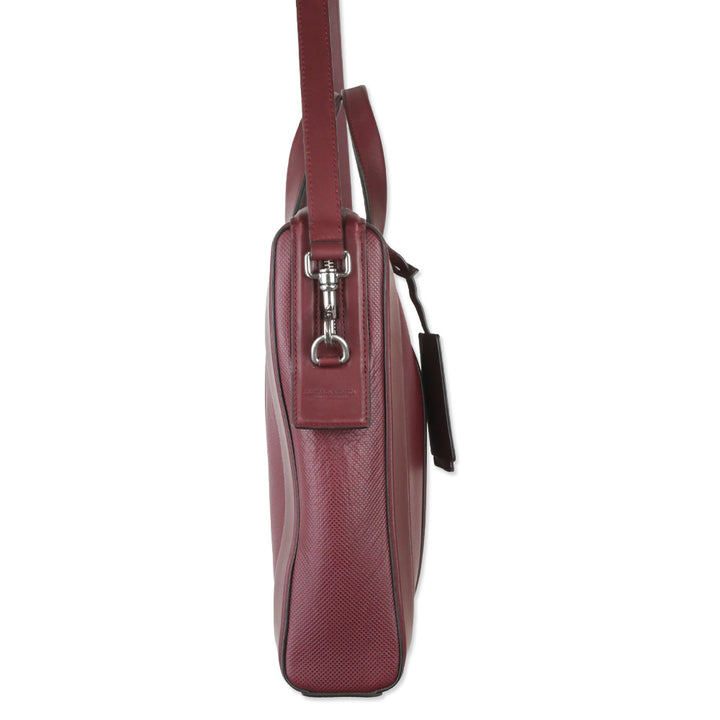 Bottega Veneta Bordeaux Marco Polo Calfskin Leather Briefcase