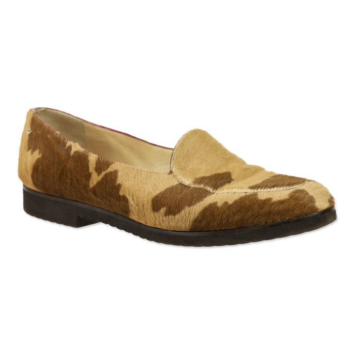 Bottega Veneta Brown Cow Print Pony Hair Loafers
