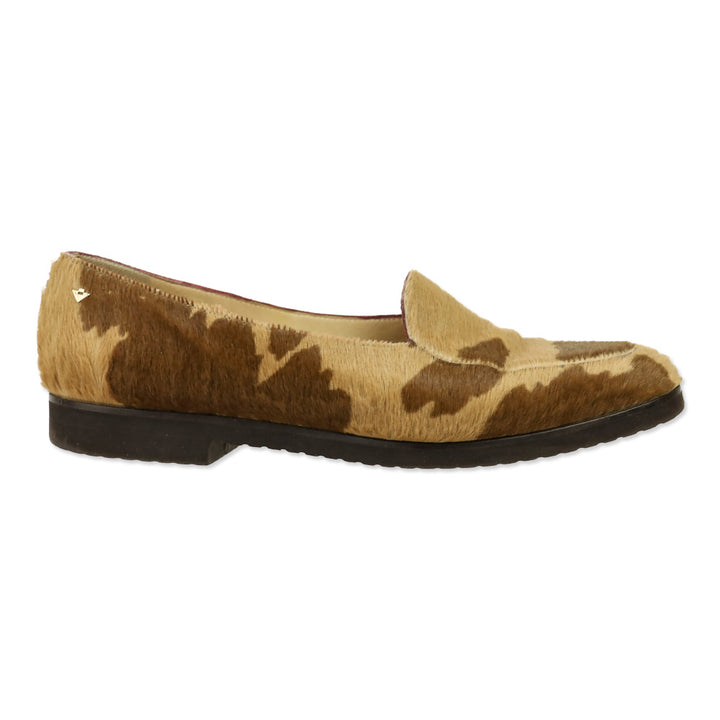 Bottega Veneta Brown Cow Print Pony Hair Loafers