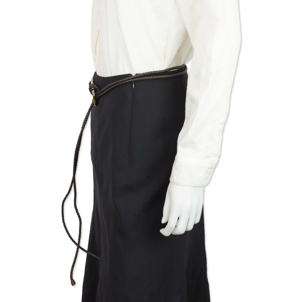 Bottega Veneta Brown Intrecciato Leather Gold Can Opener Buckle Belt