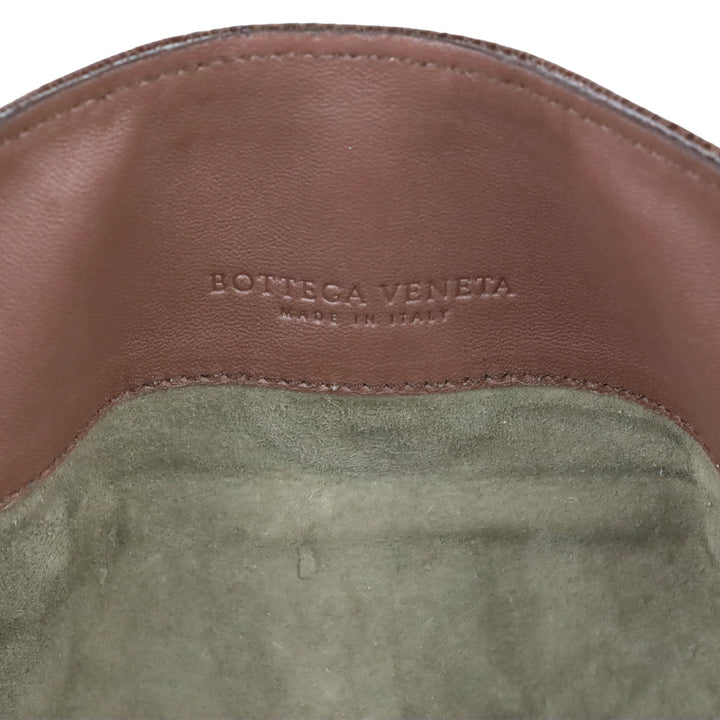 Bottega Veneta Brown Snakeskin Intrecciato Envelope Clutch