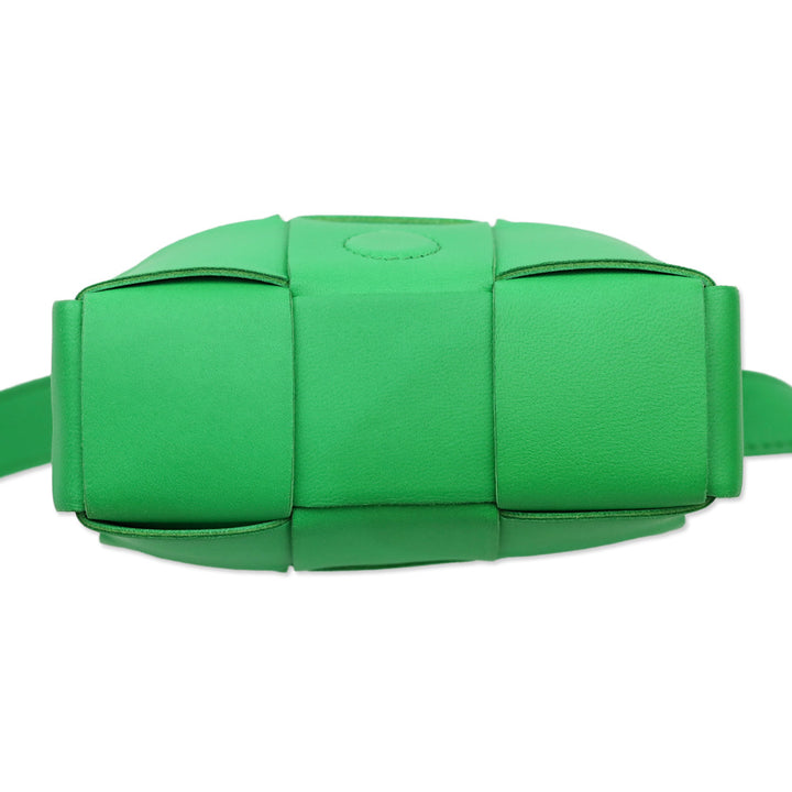 Bottega Veneta Candy Cassette Green Intrecciato Mini Leather Crossbody Bag
