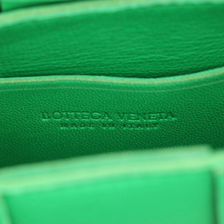 Bottega Veneta Candy Cassette Green Intrecciato Mini Leather Crossbody Bag