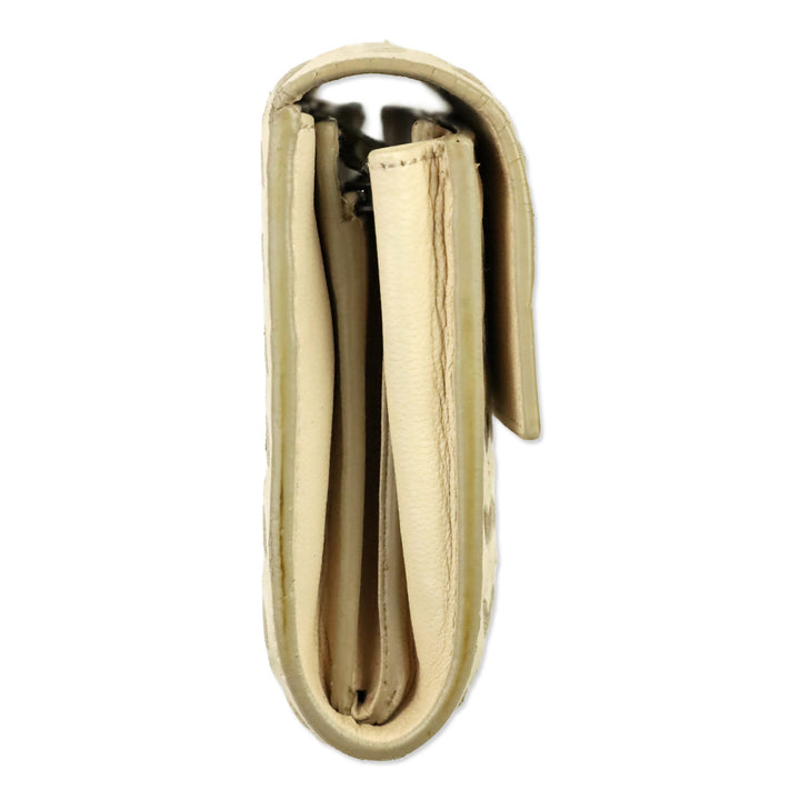 Bottega Veneta Cream Intrecciato Leather Wallet