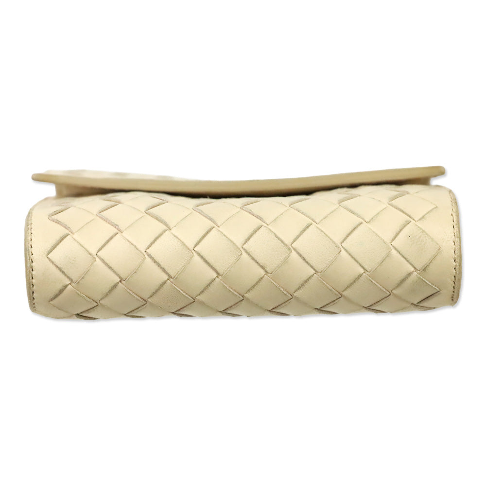 Bottega Veneta Cream Intrecciato Leather Wallet