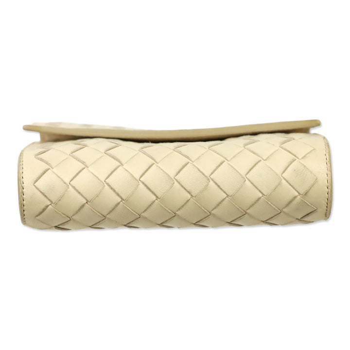Bottega Veneta Cream Intrecciato Leather Wallet