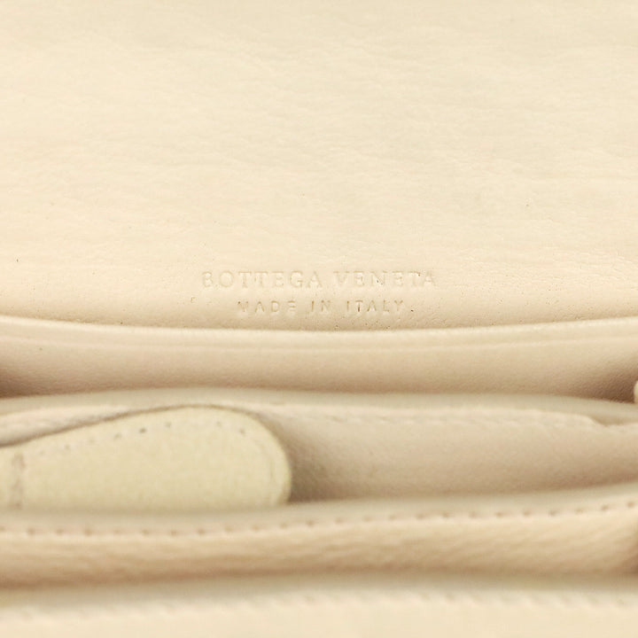 Bottega Veneta Cream Intrecciato Leather Wallet