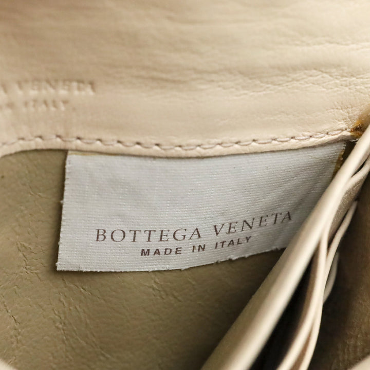 Bottega Veneta Cream Intrecciato Leather Wallet