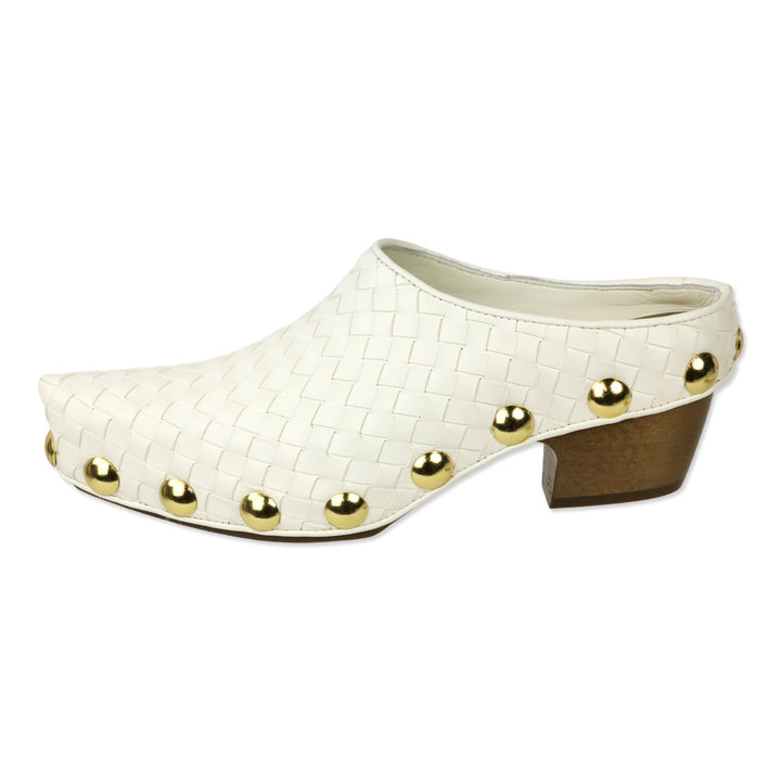 Bottega Veneta Gondola Alabaster Intrecciato Leather Clog Mules