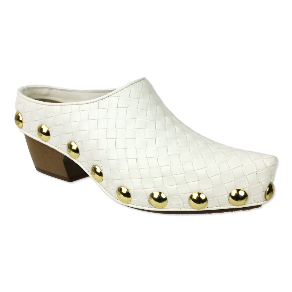 Bottega Veneta Gondola Alabaster Intrecciato Leather Clog Mules