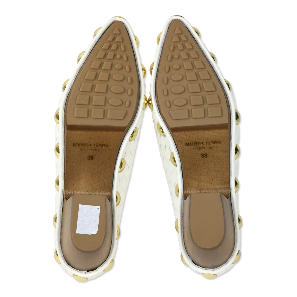 Bottega Veneta Gondola Alabaster Intrecciato Leather Clog Mules