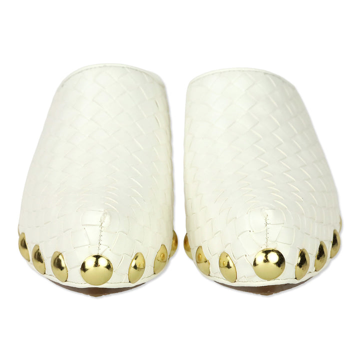 Bottega Veneta Gondola Alabaster Intrecciato Leather Clog Mules