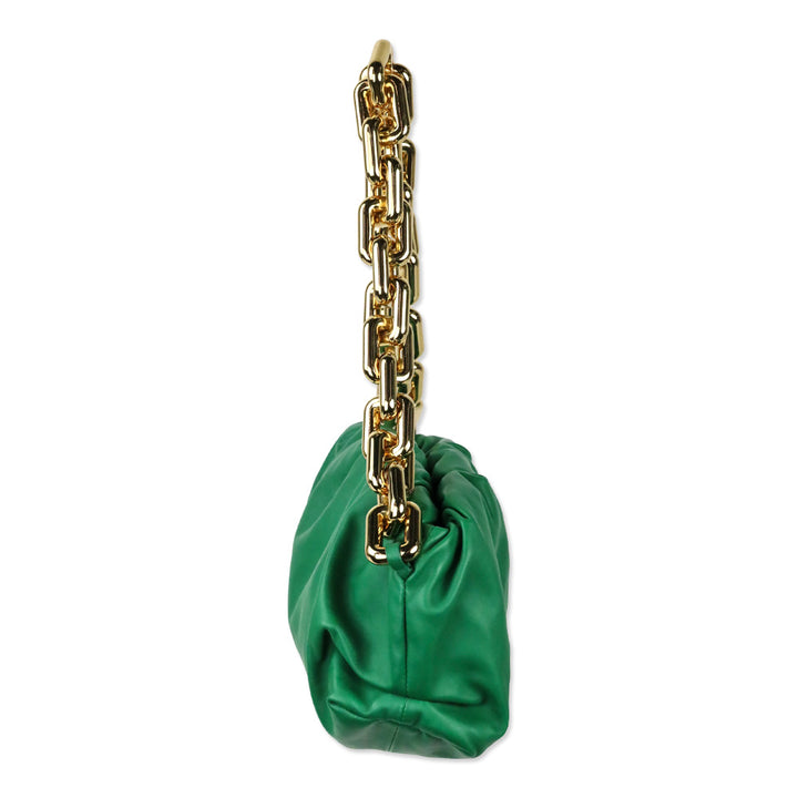 Bottega Veneta Green Calf Leather The Chain Pouch
