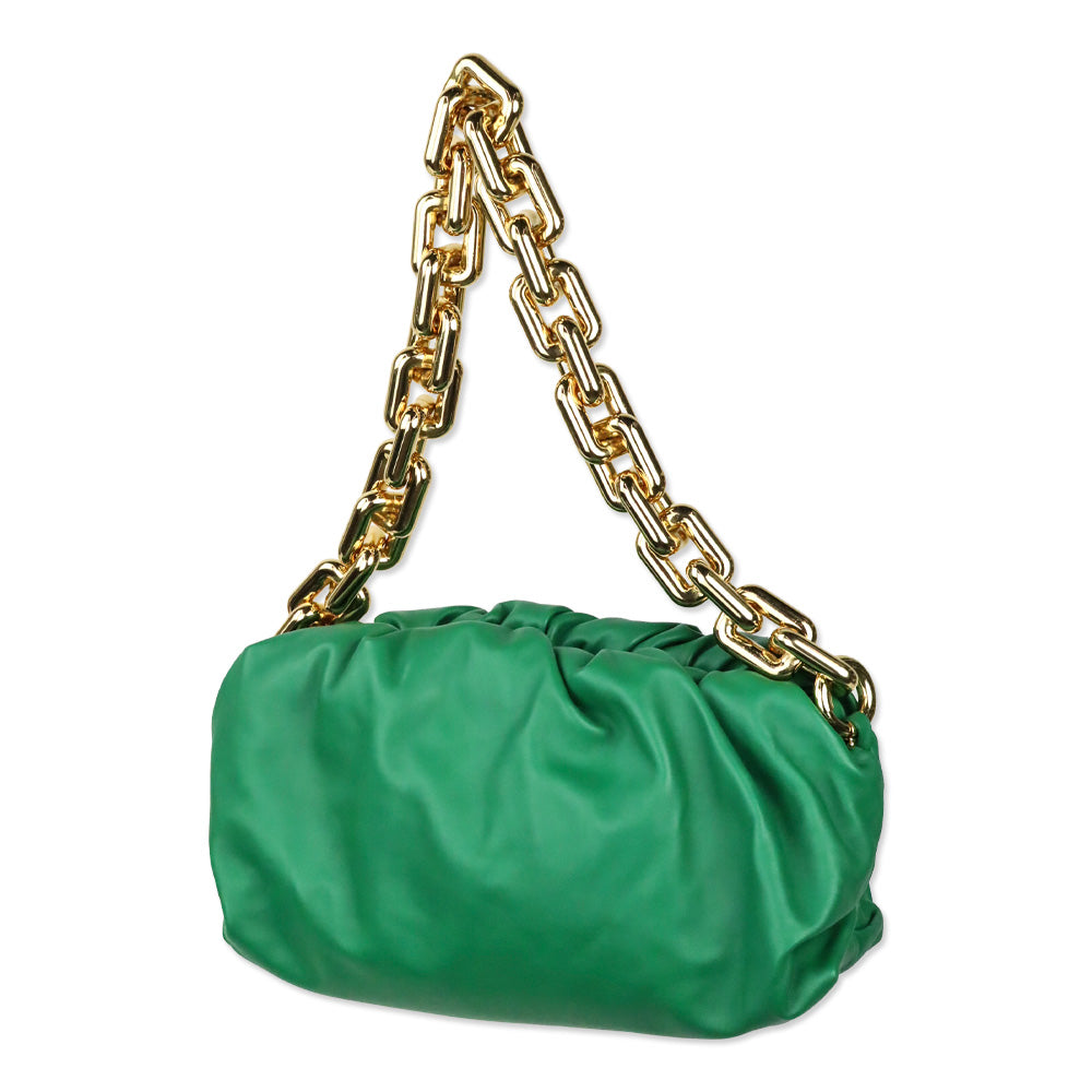 Bottega Veneta Green Calf Leather The Chain Pouch