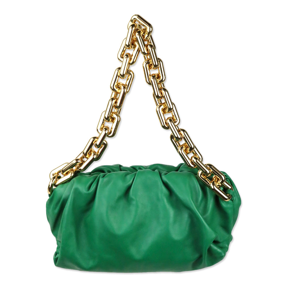 Bottega Veneta Green Calf Leather The Chain Pouch