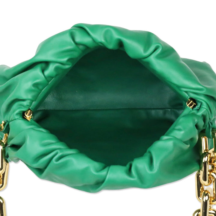 Bottega Veneta Green Calf Leather The Chain Pouch