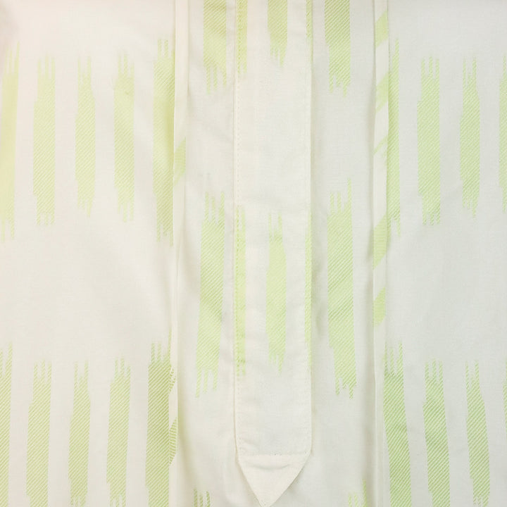 Bottega Veneta Green/Striped Silk Taffeta Irregular Tunic Shirt
