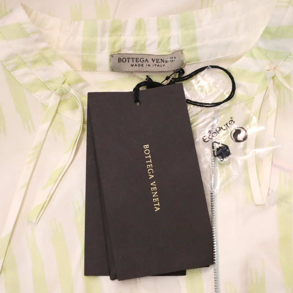 Bottega Veneta Green/Striped Silk Taffeta Irregular Tunic Shirt