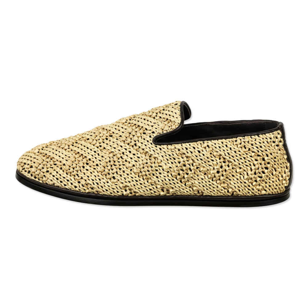Bottega Veneta Natural/Fondant Sunday Raffia Slipper