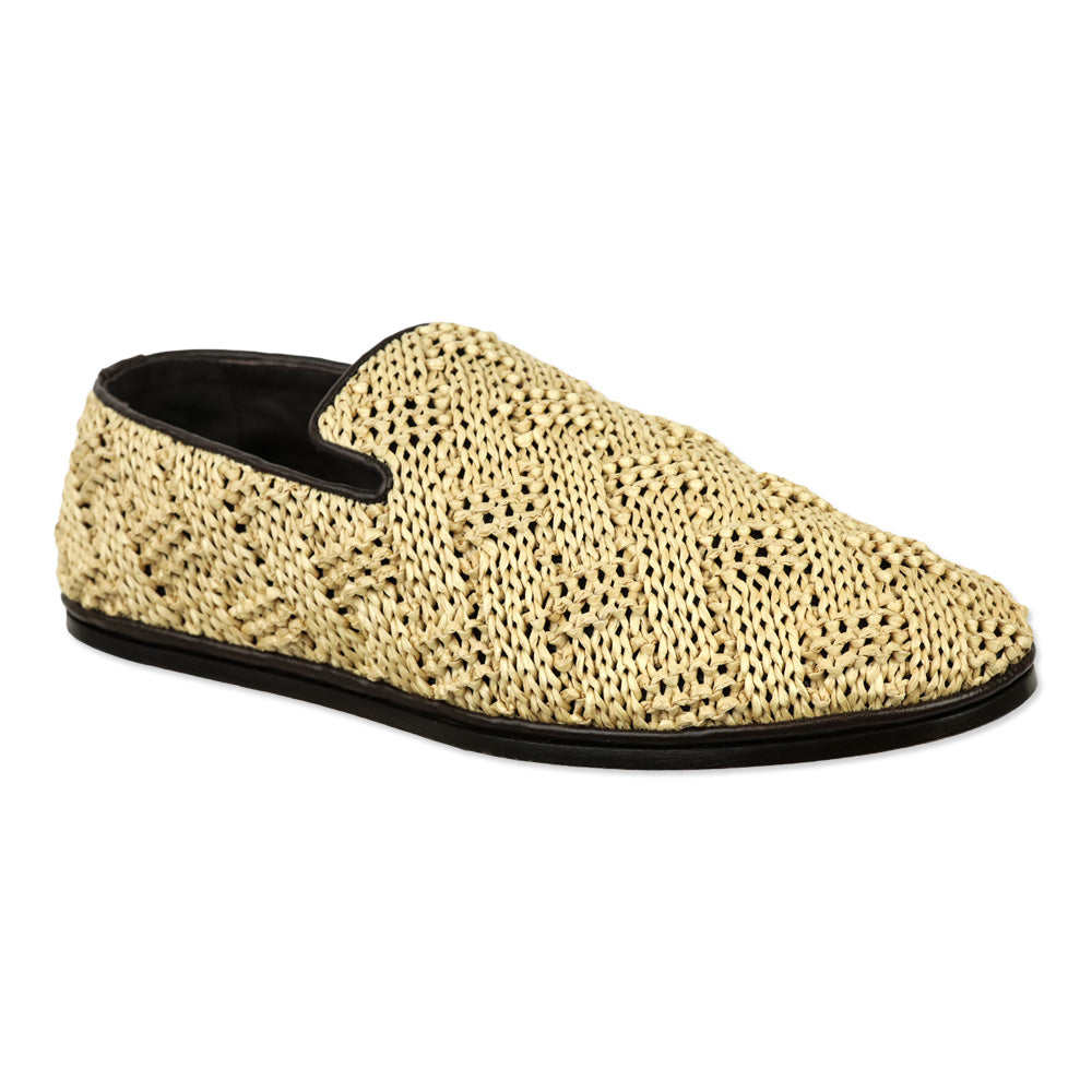 Bottega Veneta Natural/Fondant Sunday Raffia Slipper