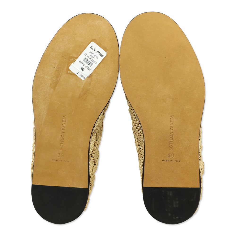 Bottega Veneta Natural/Fondant Sunday Raffia Slipper