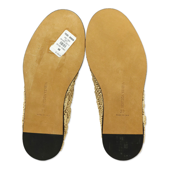Bottega Veneta Natural/Fondant Sunday Raffia Slipper