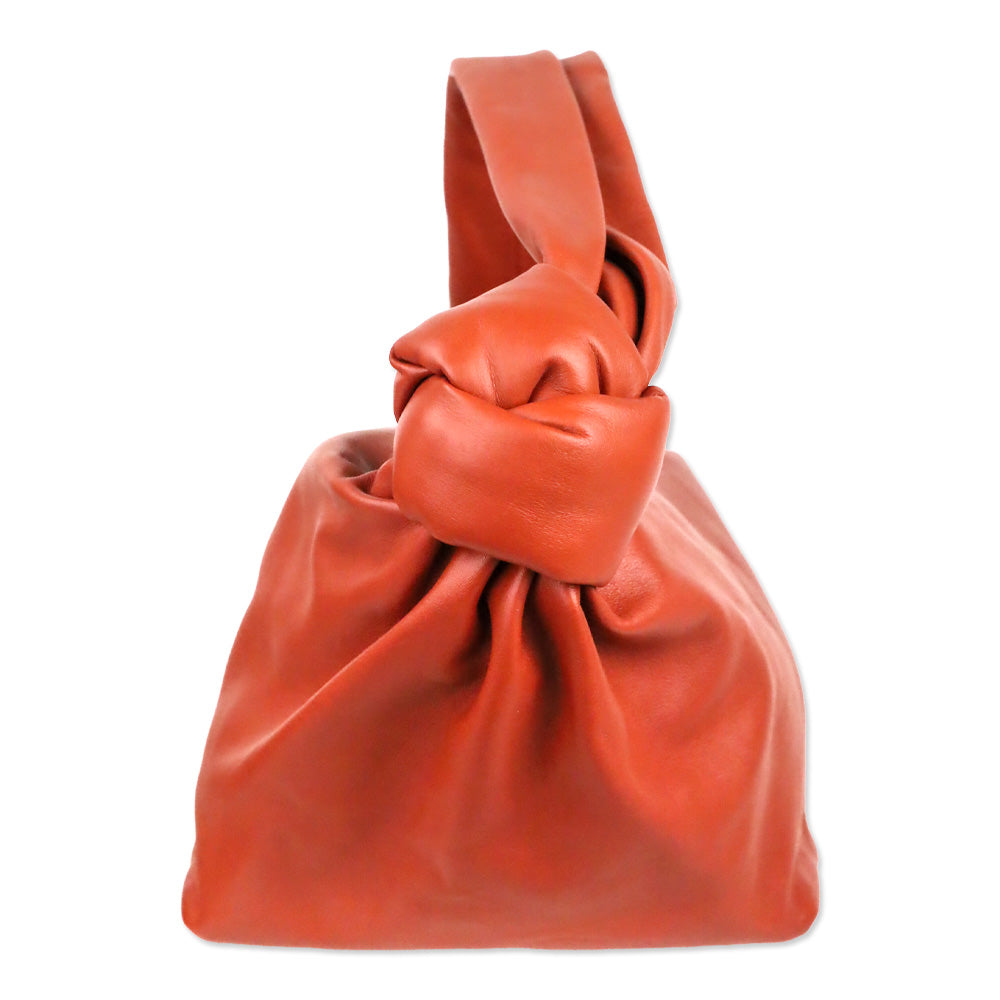 Bottega Veneta Orange Calf Leather Double Knot Mini Shoulder Bag