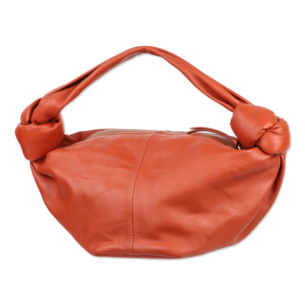 Bottega Veneta Orange Calf Leather Double Knot Mini Shoulder Bag