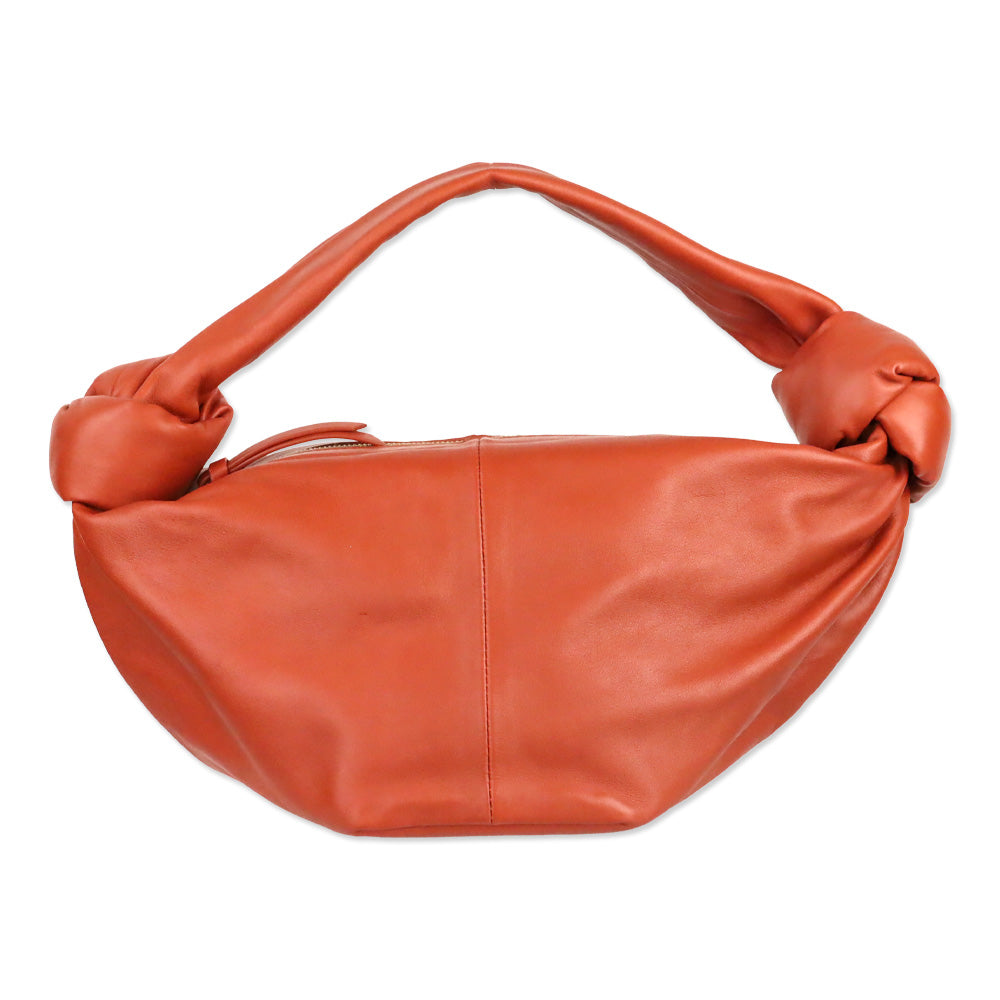 Bottega Veneta Orange Calf Leather Double Knot Mini Shoulder Bag