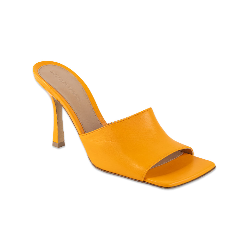 Bottega Veneta Orange Leather Stretch Mule