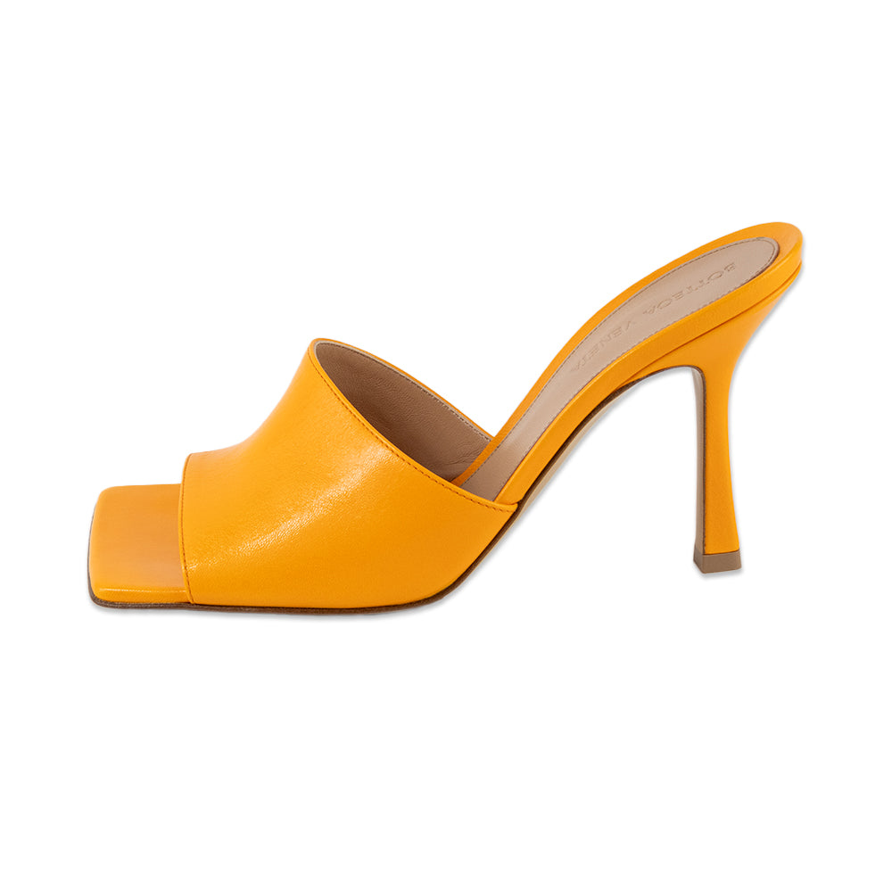 Bottega Veneta Orange Leather Stretch Mule