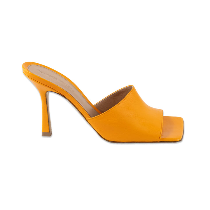 Bottega Veneta Orange Leather Stretch Mule