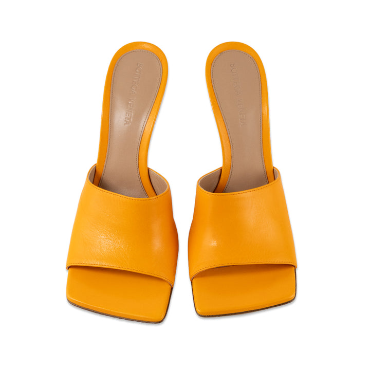 Bottega Veneta Orange Leather Stretch Mule