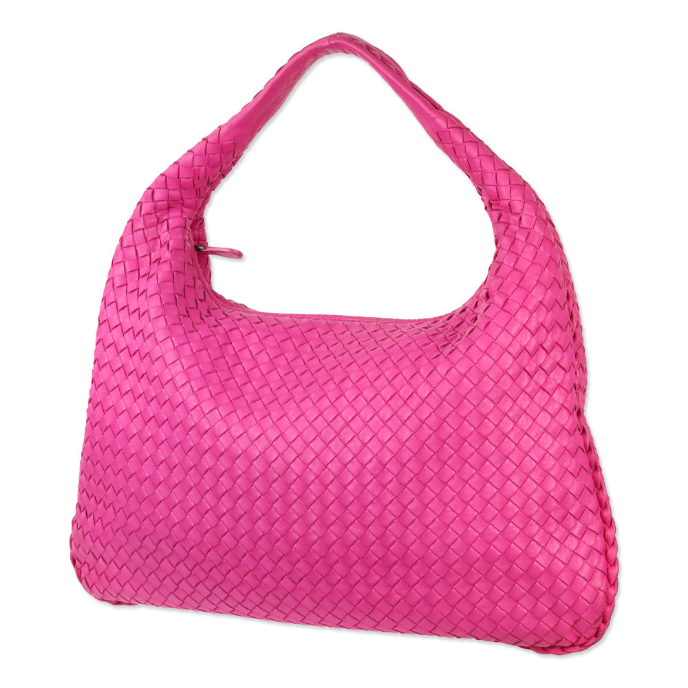 Bottega Veneta Pink Fuchsia Intrecciato Nappa Hobo Bag