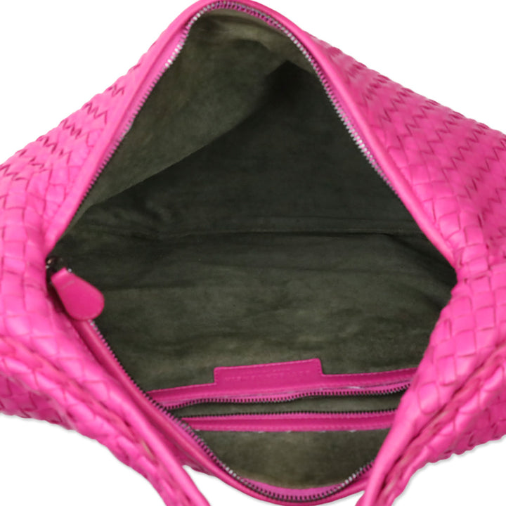 Bottega Veneta Pink Fuchsia Intrecciato Nappa Hobo Bag