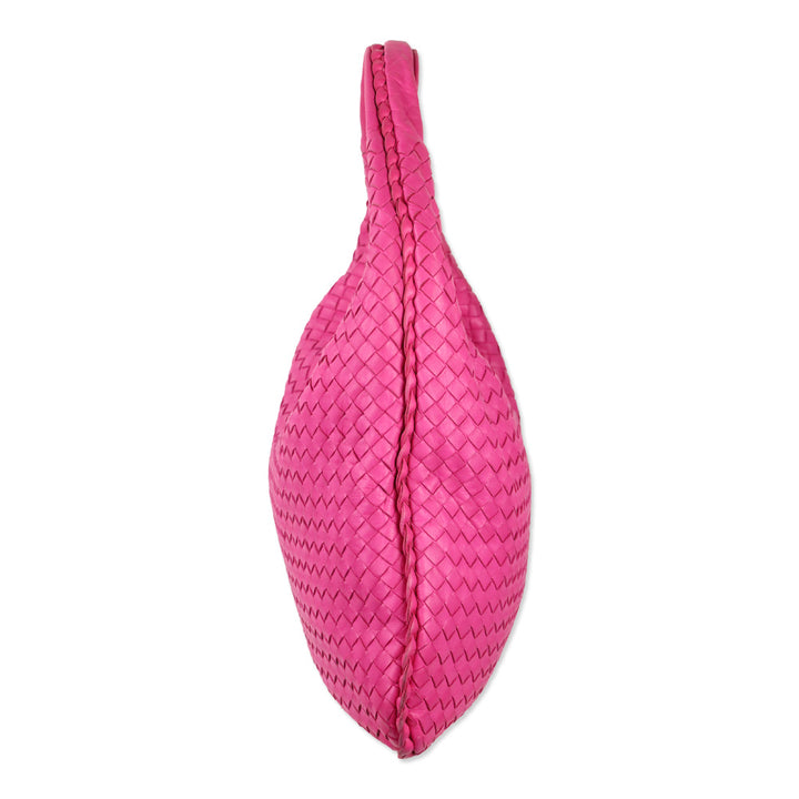 Bottega Veneta Pink Fuchsia Intrecciato Nappa Hobo Bag