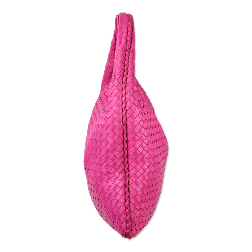 Bottega Veneta Pink Fuchsia Intrecciato Nappa Hobo Bag