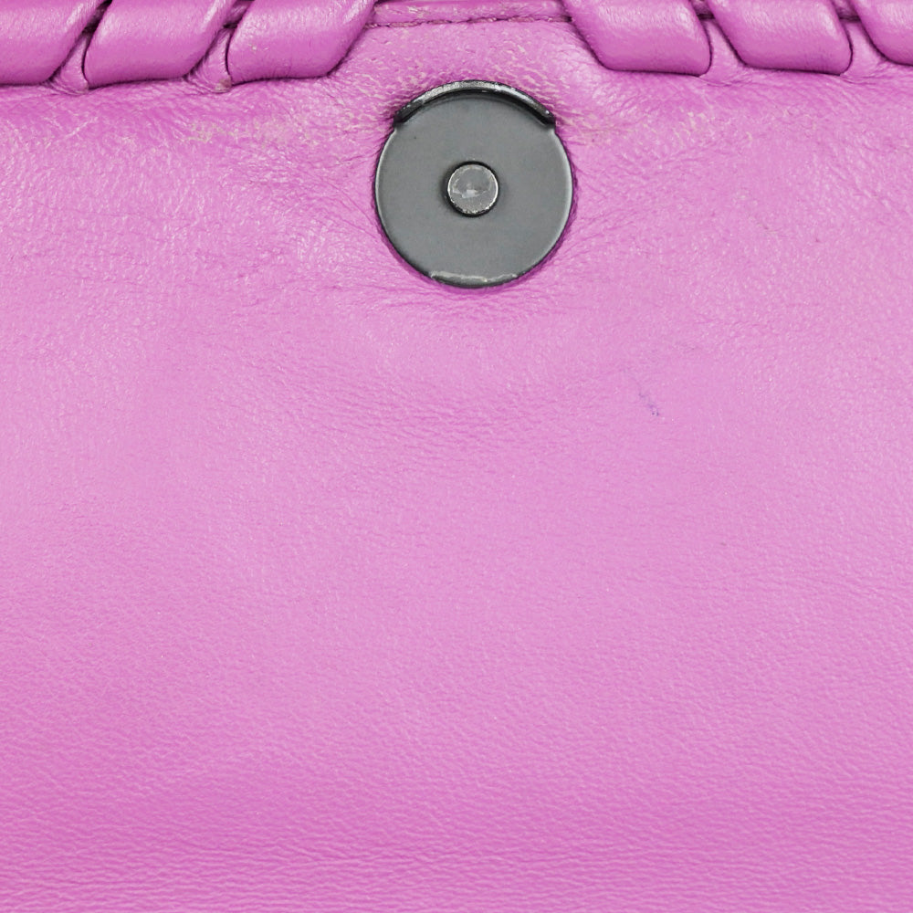 Bottega Veneta Purple Intercciato Olimpia Shoulder Bag