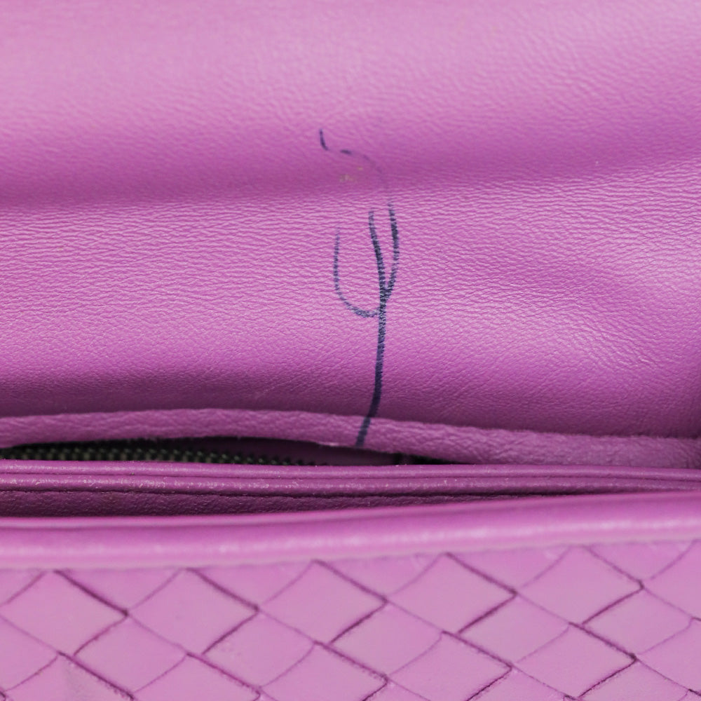 Bottega Veneta Purple Intercciato Olimpia Shoulder Bag