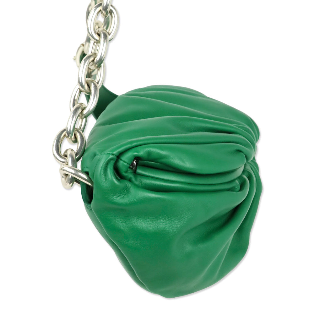 Bottega Veneta Racing Green Leather Belt Chain Pouch
