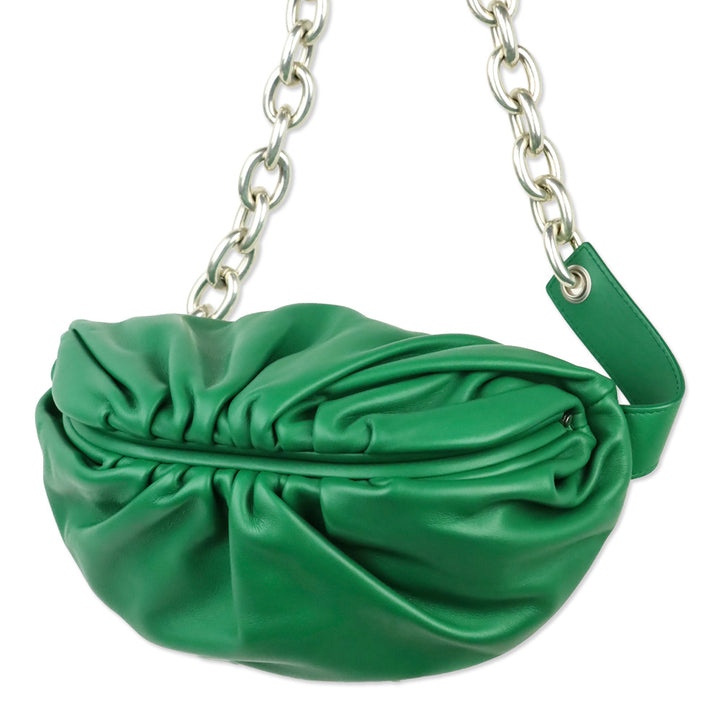 Bottega Veneta Racing Green Leather Belt Chain Pouch