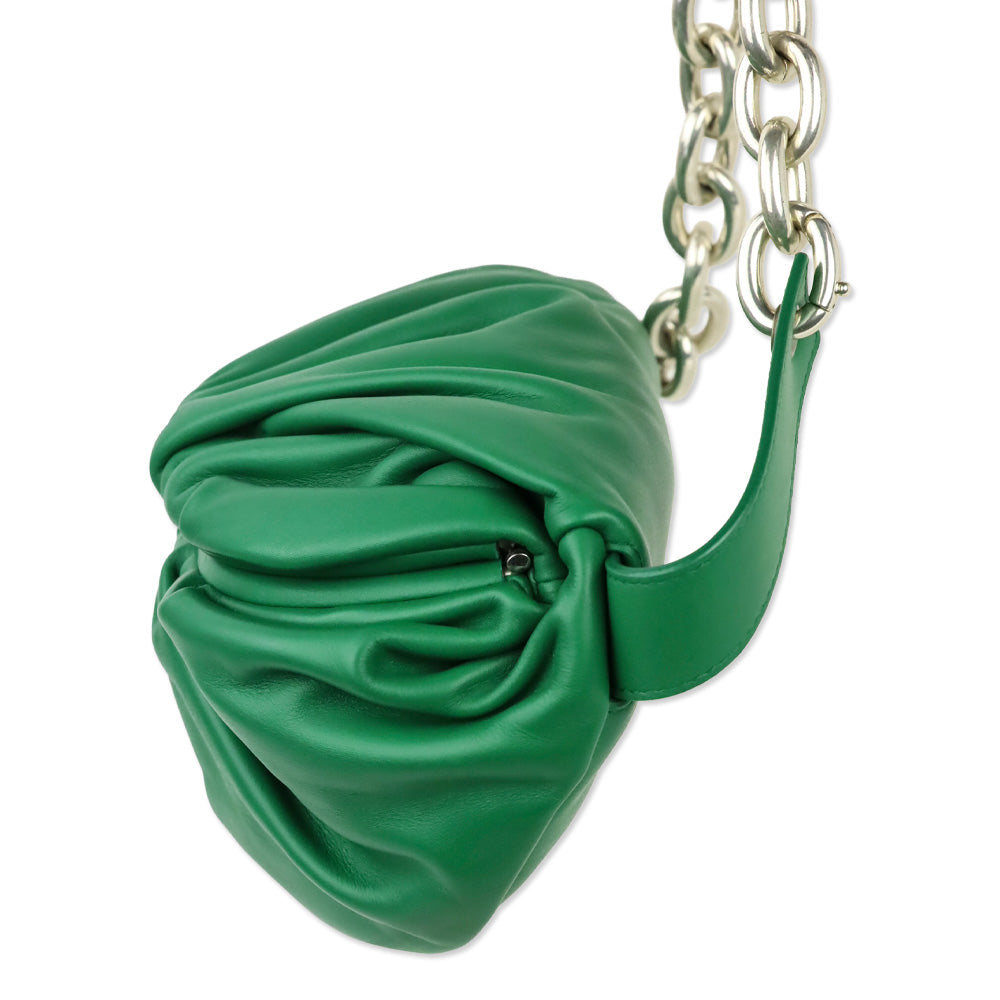 Bottega Veneta Racing Green Leather Belt Chain Pouch