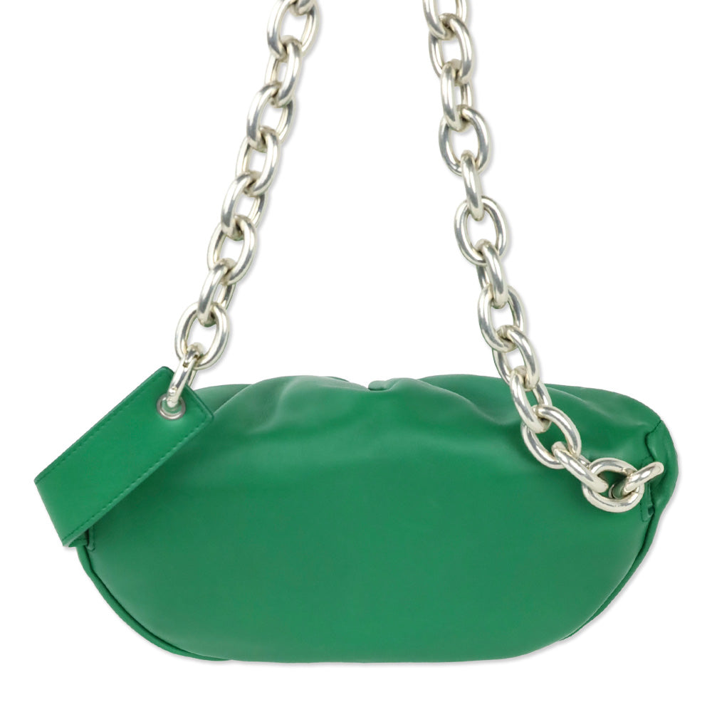 Bottega Veneta Racing Green Leather Belt Chain Pouch