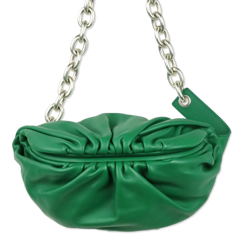 Bottega Veneta Racing Green Leather Belt Chain Pouch