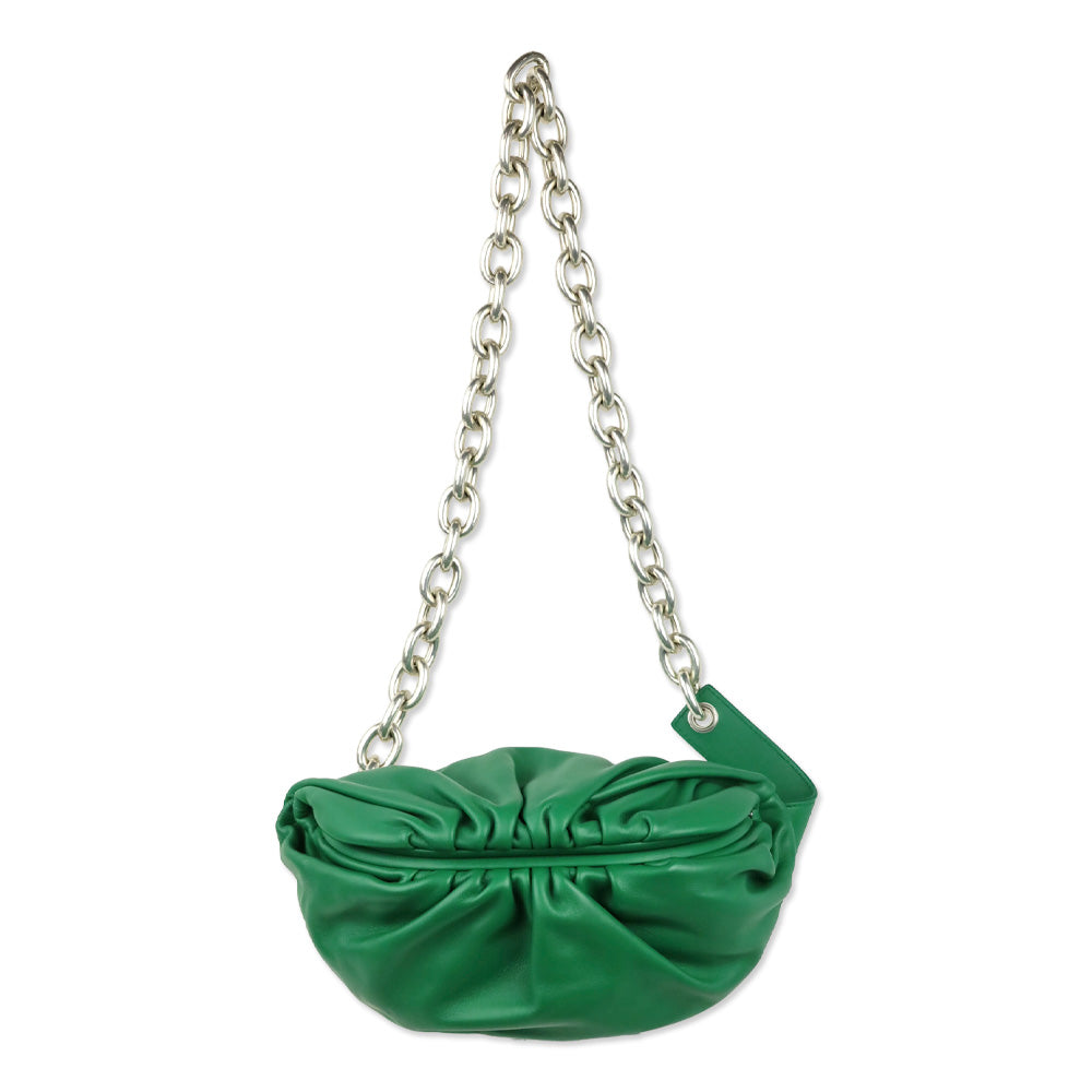 Bottega Veneta Racing Green Leather Belt Chain Pouch