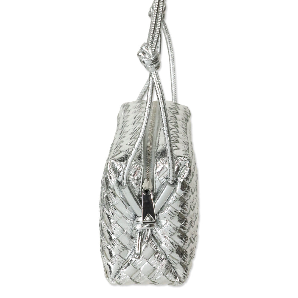 Bottega Veneta Silver Intrecciato Mini Loop Camera Bag