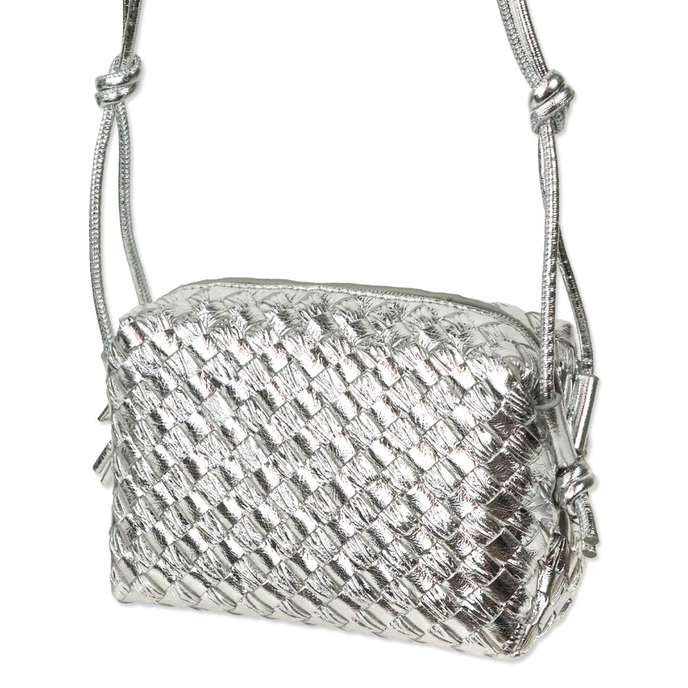 Bottega Veneta Silver Intrecciato Mini Loop Camera Bag