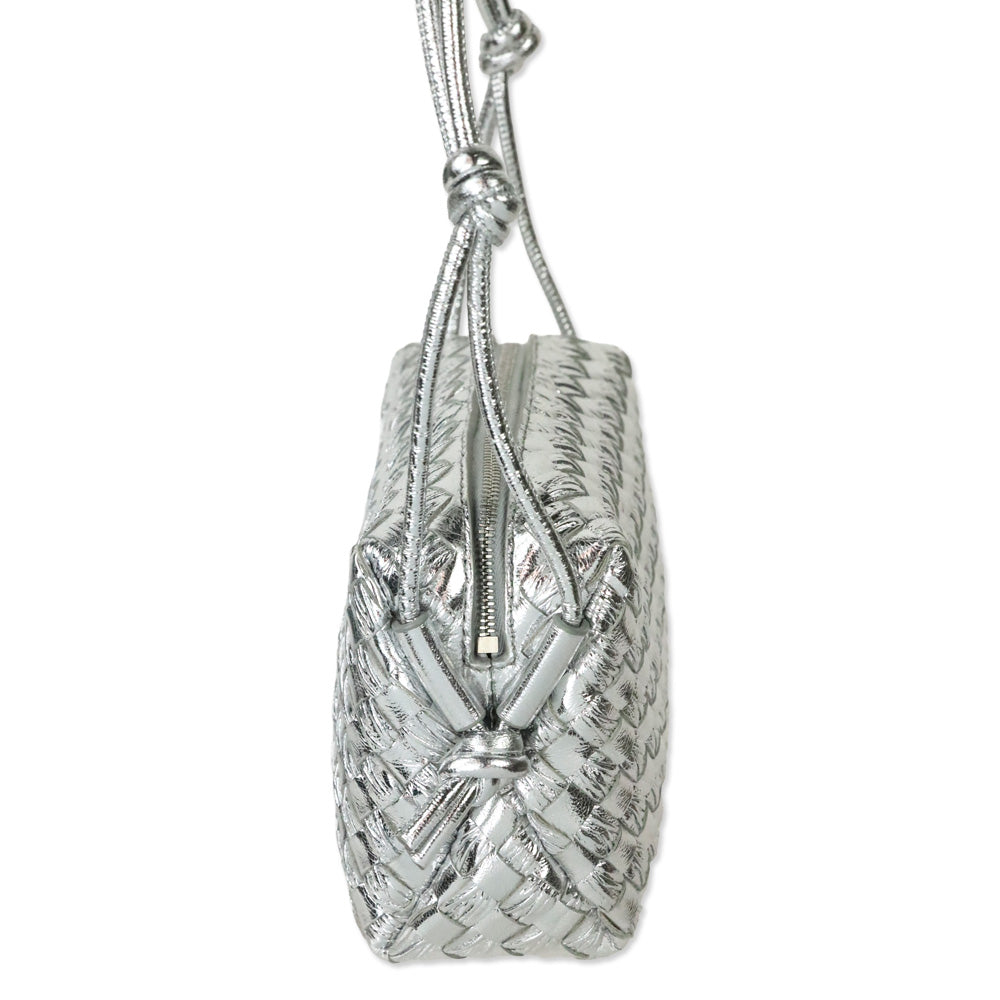 Bottega Veneta Silver Intrecciato Mini Loop Camera Bag