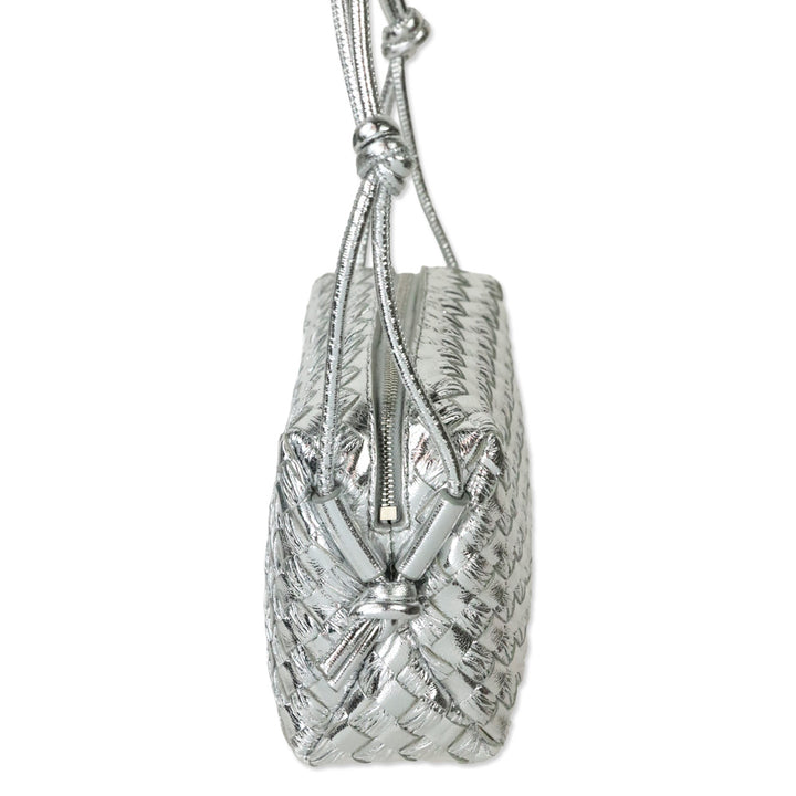 Bottega Veneta Silver Intrecciato Mini Loop Camera Bag