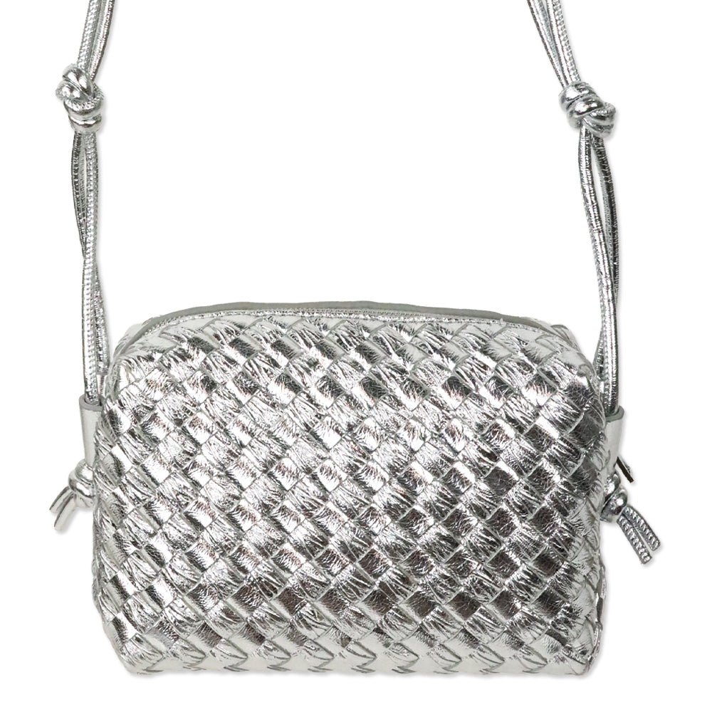 Bottega Veneta Silver Intrecciato Mini Loop Camera Bag